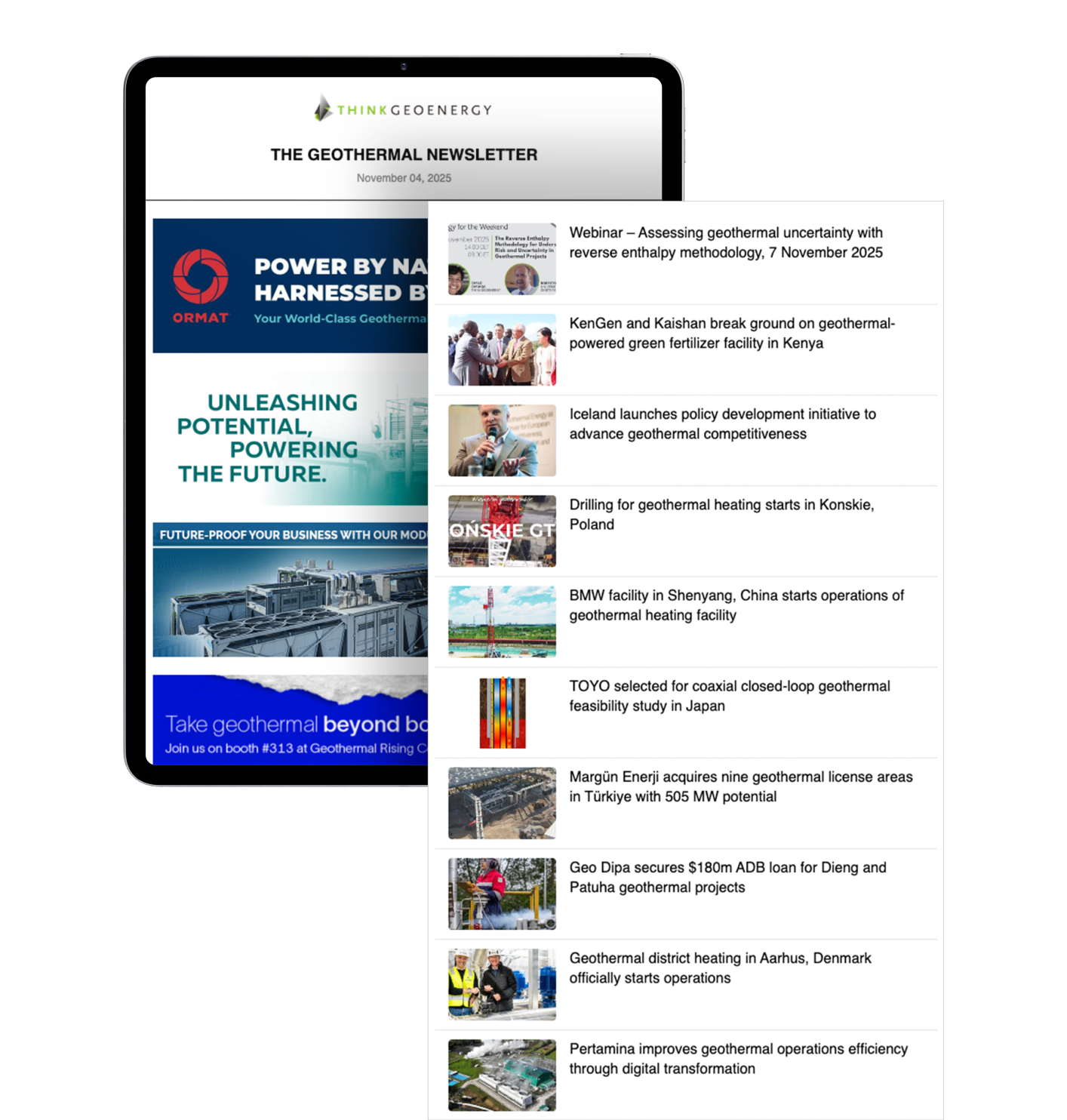 ThinkGeoEnergy weekly newsletter preview