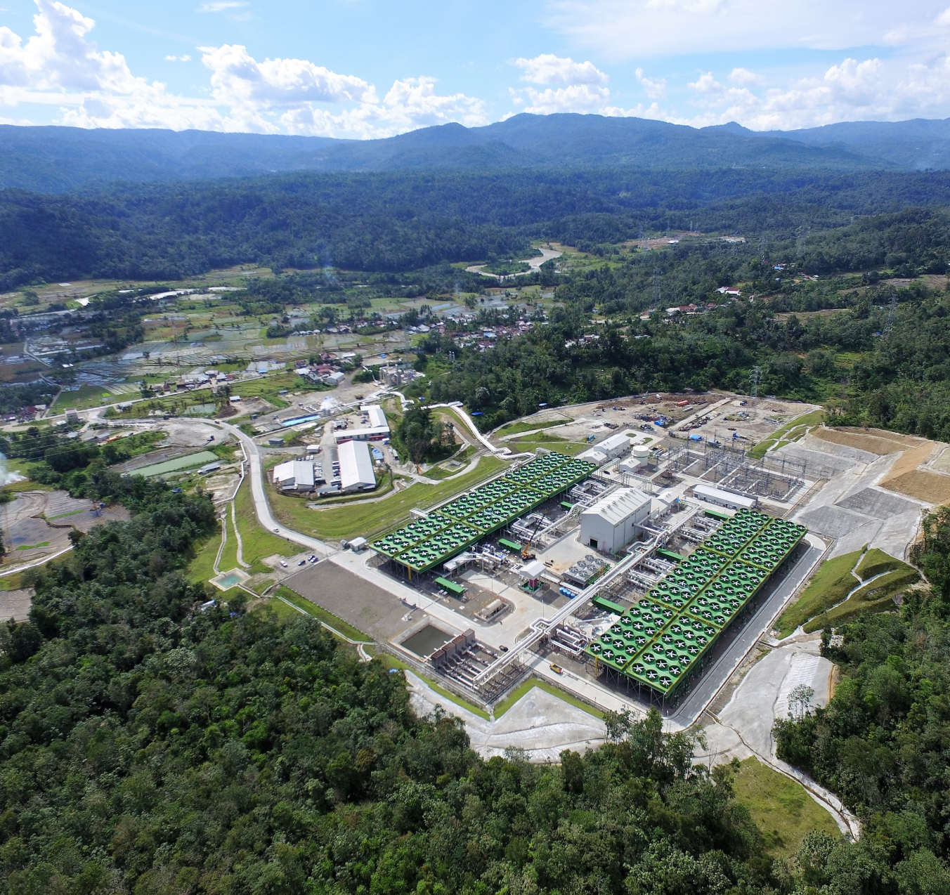Geothermal site aerial view