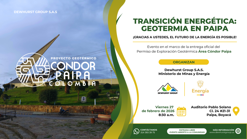 Dewhurst Group to receive exploration license for Cóndor Paipa geothermal project, Colombia