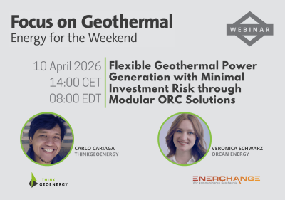 Webinar – Enabling geothermal power generation with modular ORC solutions, 10 April 2026