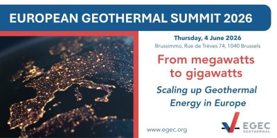Registration open – European Geothermal Summit; 4 June 2026; Brussels, Belgium