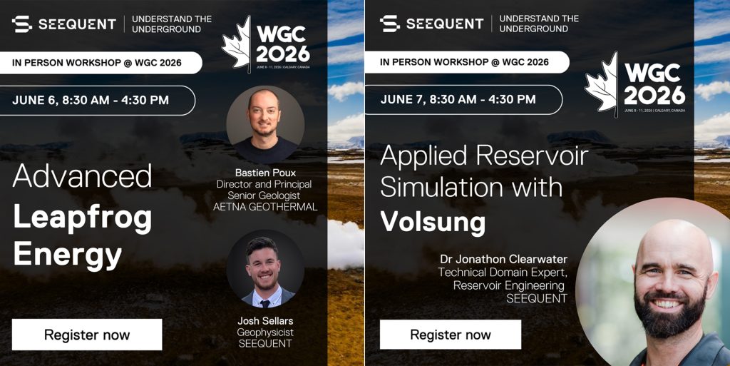 Registration open – Geothermal modeling workshops by Seequent at WGC2026